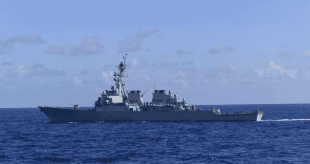The USS Milius (DDG 69) sails the South China Sea, Nov. 20, 2021