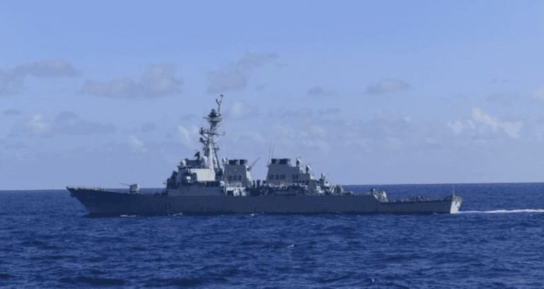 The USS Milius (DDG 69) sails the South China Sea, Nov. 20, 2021